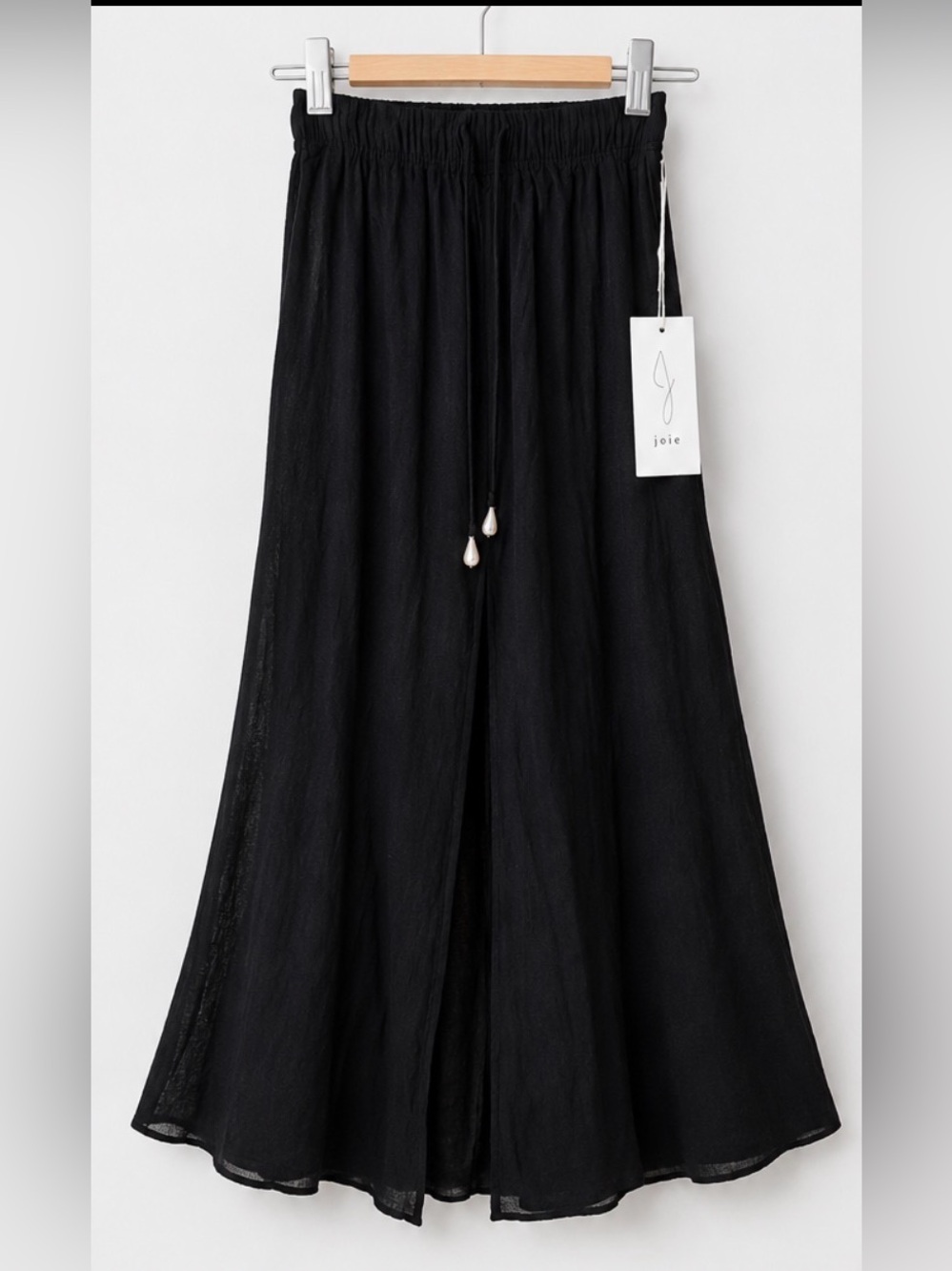 NWT Joie Black Semi-Sheer Maxi Skirt with Front Slit - Picture 2 of 4